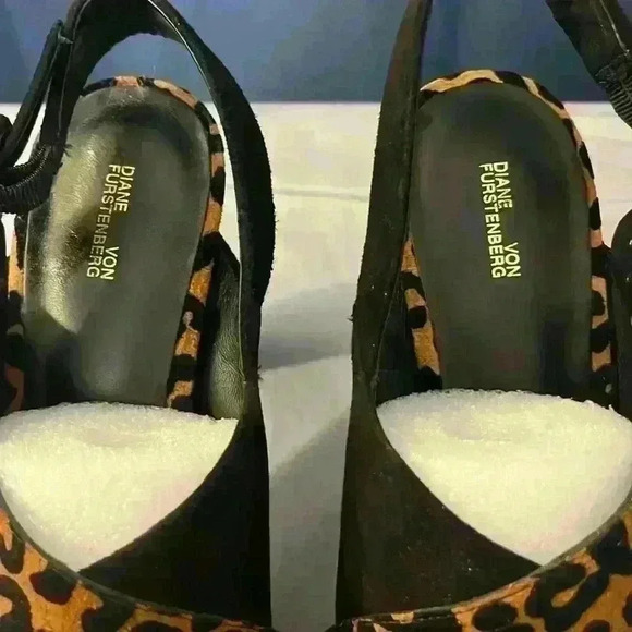 Diane Von Furstenberg Suede & Leather Slingback Sandals - Picture 2 of 6